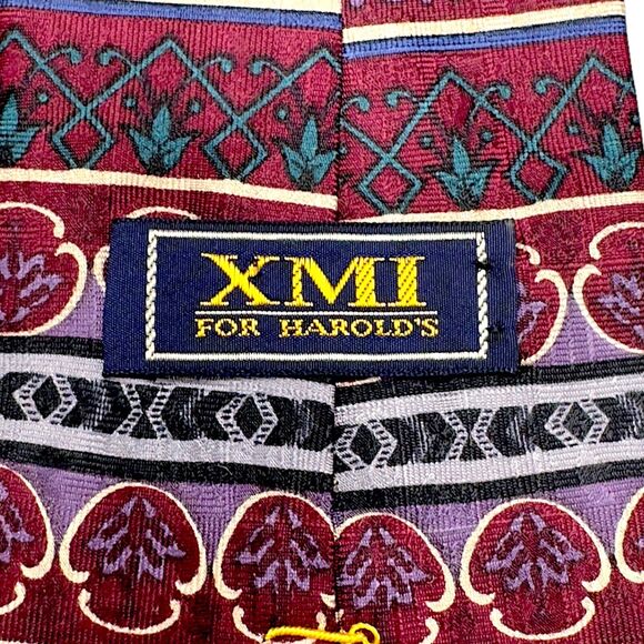 XMI for Harolds Mens Silk Dress Tie Made in USA Geometric Design 58" 3.75" - Picture 8 of 10